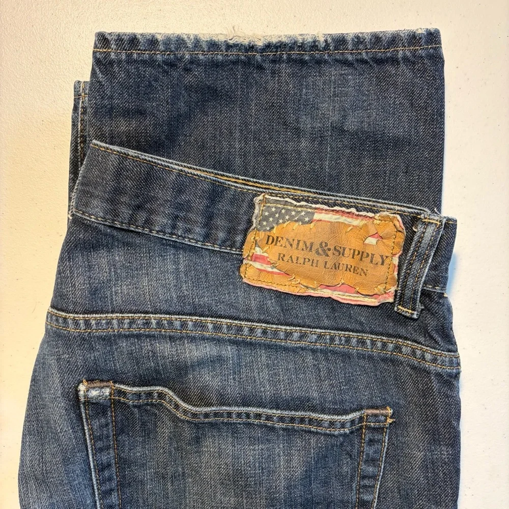 RL Denim & Supply 36x30 Slouch Dark Blue Jeans - Picture 1 of 8